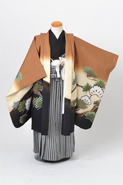 5歳祝着(土器色地・鷹)