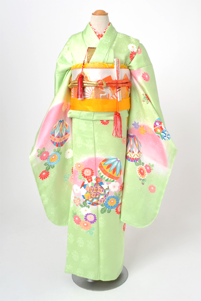 七歳祝着［毬や花］
