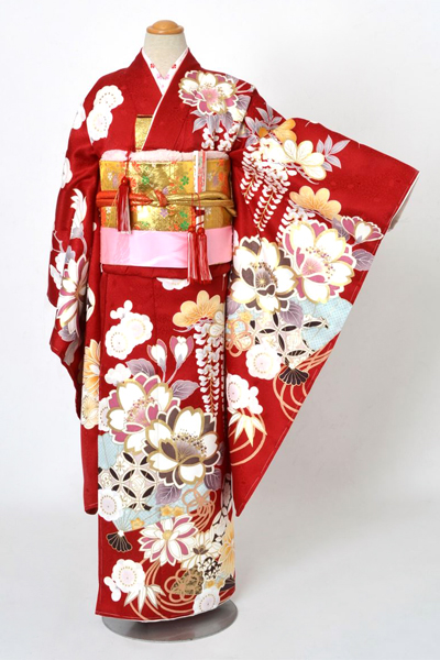 七歳祝着［桜と扇］