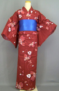 ゆかた(大) 赤地・花