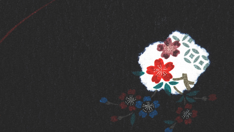 小紋(大)黒・花