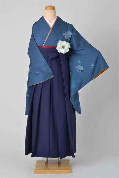 中振袖(グレーブルー・花)