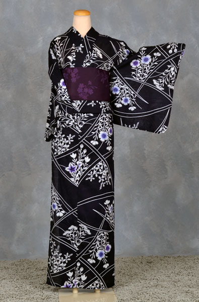 浴衣(藍・秋草)