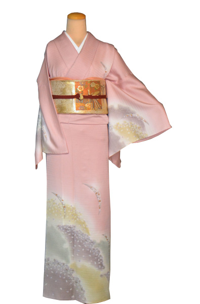 単衣訪問着(薄桜色・桜)