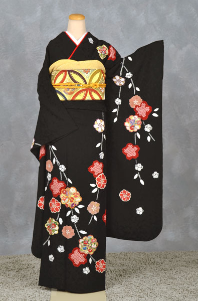 振袖(黒地・さくら)