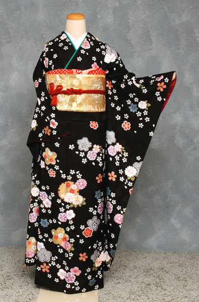 振袖(こげ茶・さくら)