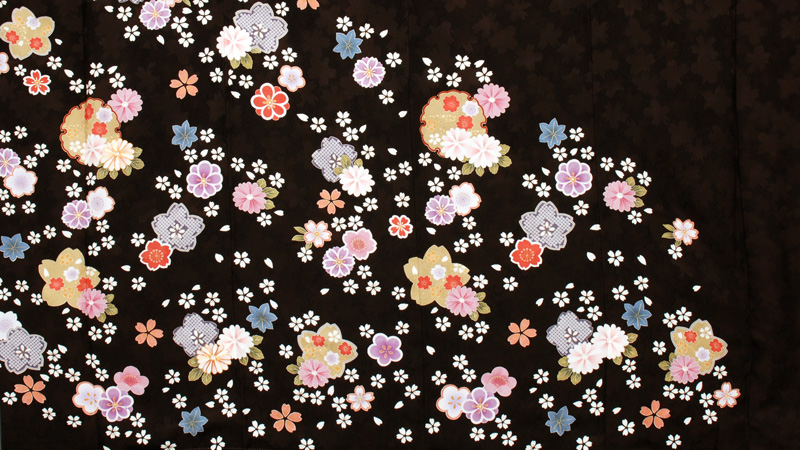 振袖(こげ茶・さくら)