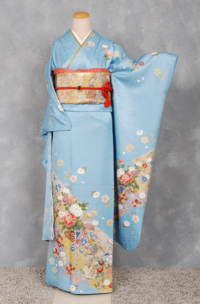 振袖(水色・花車)