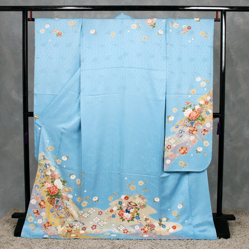 振袖(水色・花車)