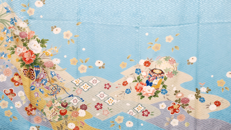 振袖(水色・花車)