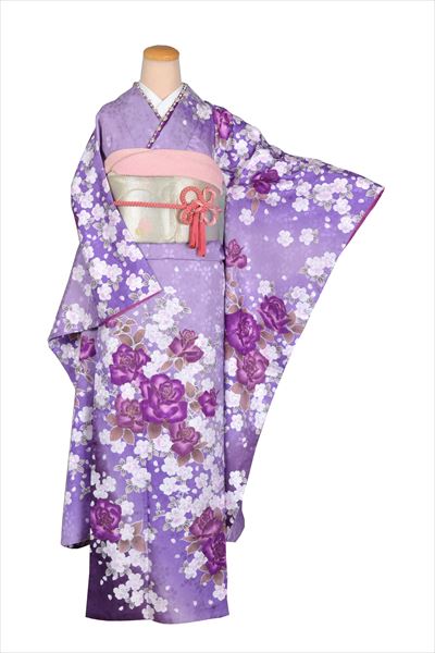 振袖(薄紫・薔薇)