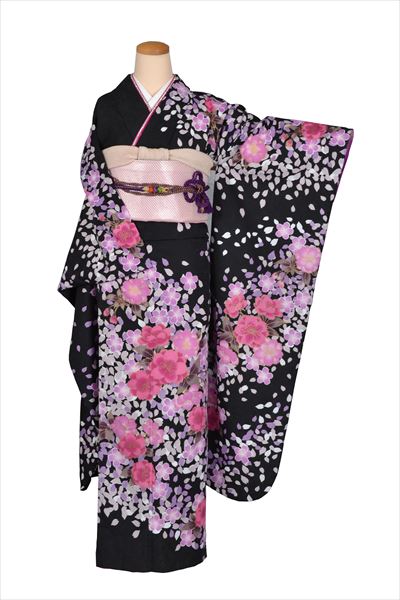 振袖(黒地・桜)