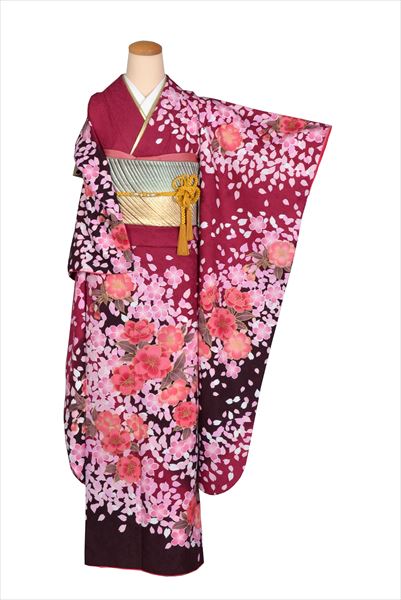 振袖(ボルドー・桜)