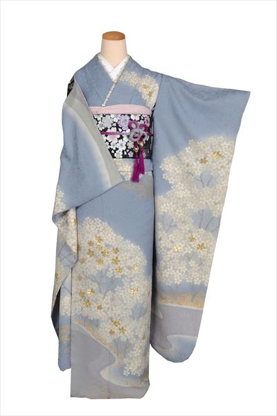 振袖(グレイ・桜)