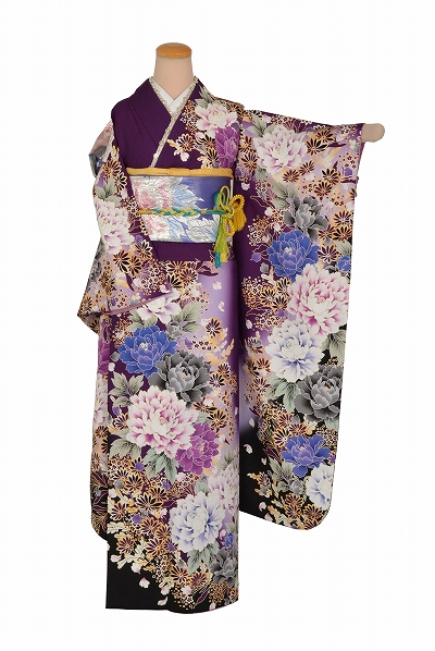 振袖(紫地・ぼたん)