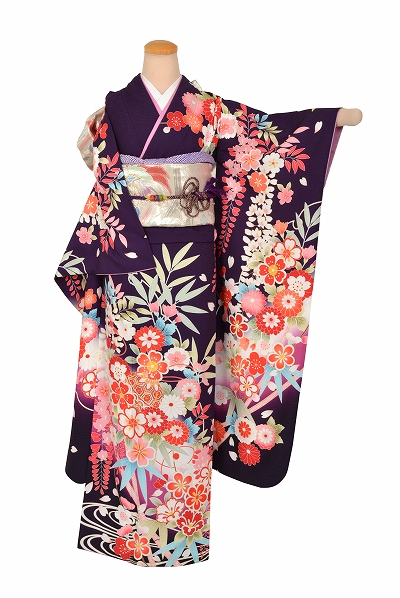 振袖(紫地・梅)