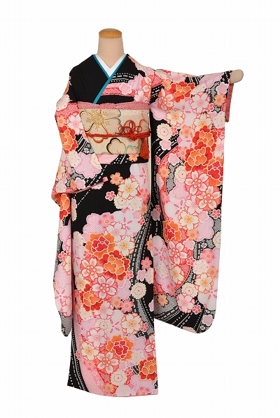 振袖(黒地・さくら)