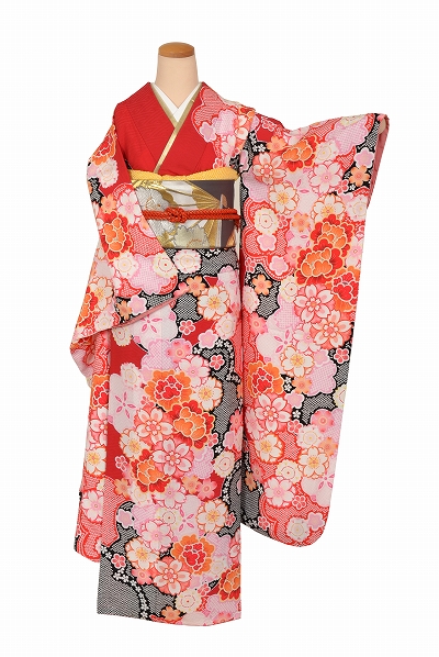 振袖(赤地、さくら)