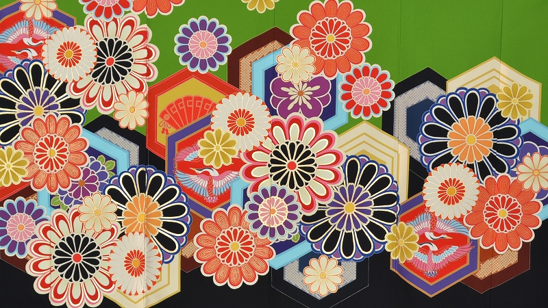 振袖(緑地・菊)