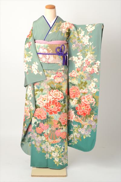 振袖(青磁・ぼたん)