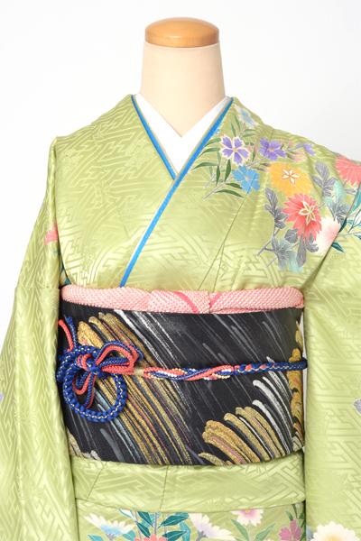 振袖[ライトグリーン・花]