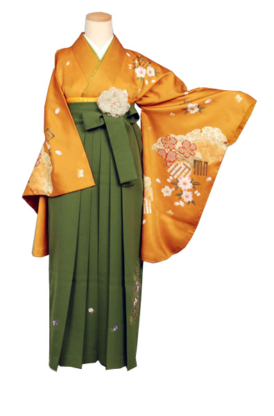 卒業袴(辛子・花)