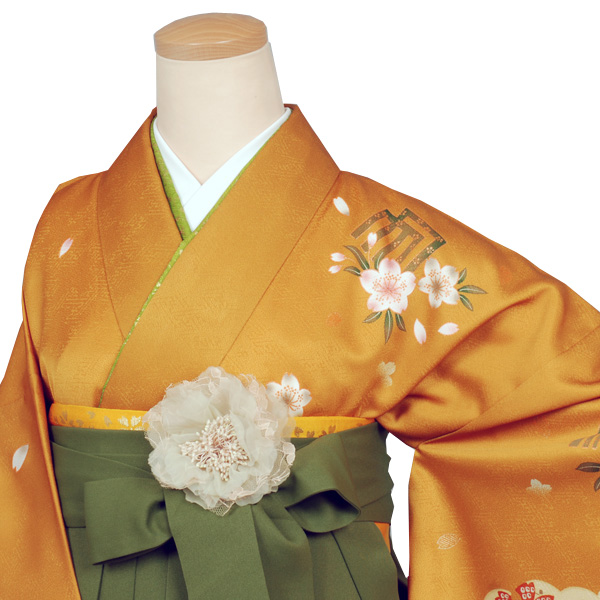 卒業袴(辛子・花)