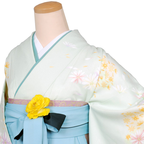 卒業袴(ペパーミントグリンの菊模様)