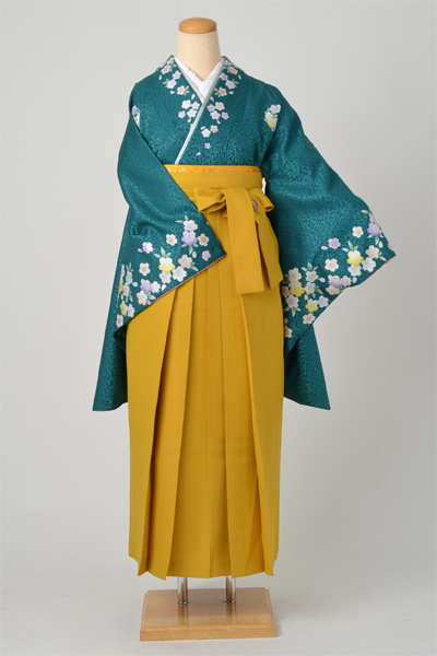 卒業袴(ﾀ-ｺｲｽﾞﾌﾞﾙ-地に桜模様)