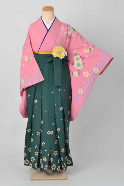 卒業袴(ピンク・桜模様)