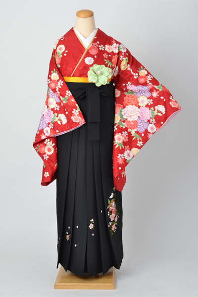 卒業袴(赤・花)