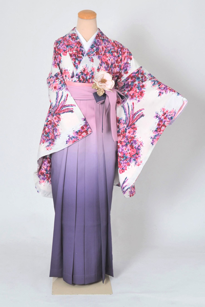 卒業袴［JILL STUART・白地のフラワーブーケ模様］