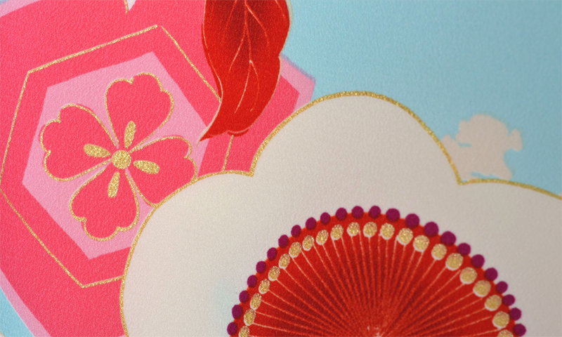 卒業袴［中村里砂・水色地の蘭模様］