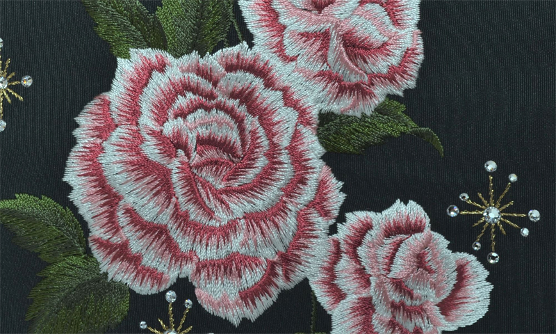 卒業袴［黒地の花模様］