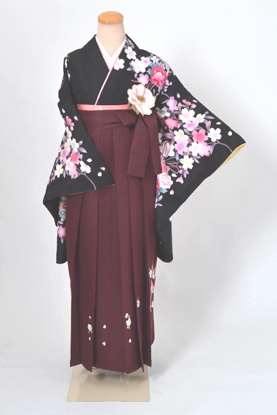 卒業袴［黒地の薬玉模様］