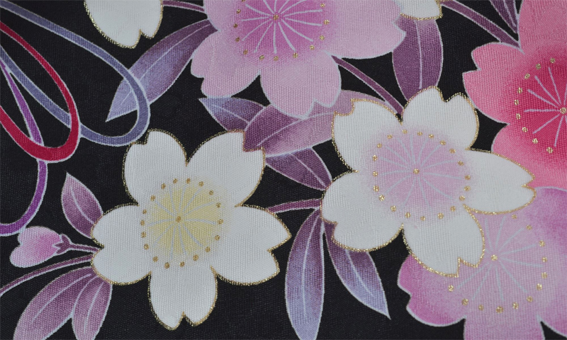 卒業袴［黒地の薬玉模様］