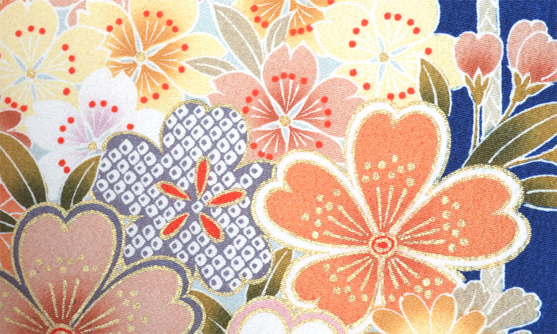 卒業袴［紺地の薬玉模様］