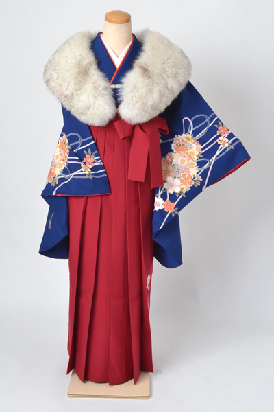 卒業袴［紺地の薬玉模様］