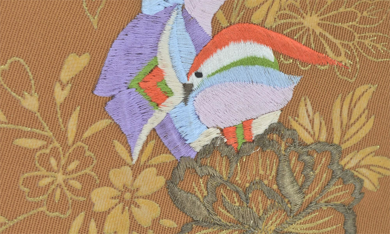 卒業袴［青地の桜花ワンポイント模様］