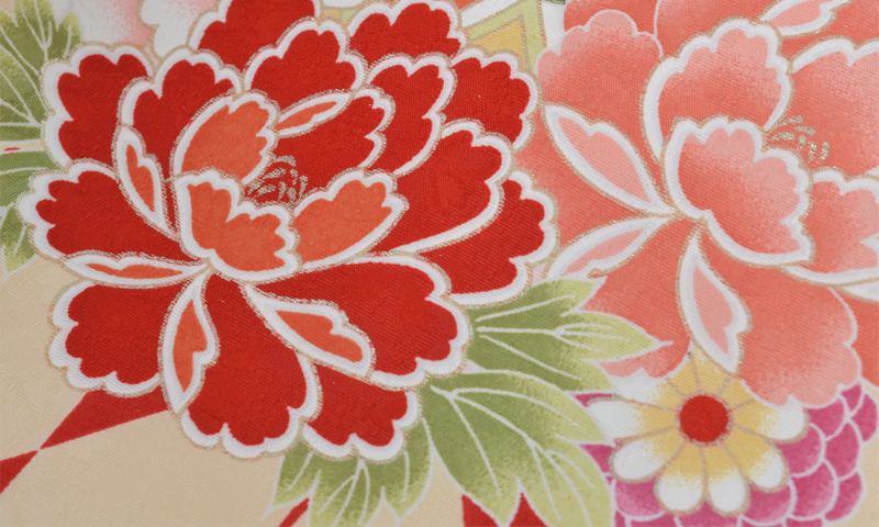 卒業袴［赤地の花丸紋模様］