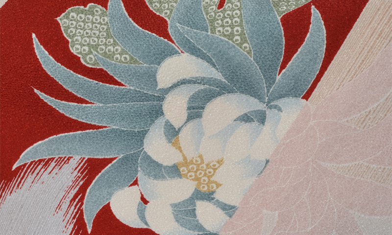 卒業袴［赤い矢絣に花模様］