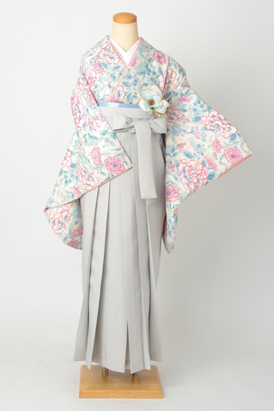 卒業袴［JILL STUART・白地のカーネーション＆牡丹唐草模様］