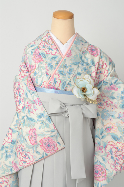 卒業袴［JILL STUART・白地のカーネーション＆牡丹唐草模様］