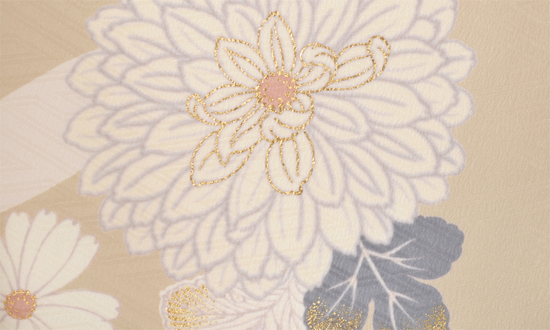 卒業袴[くすみベージュに菊］