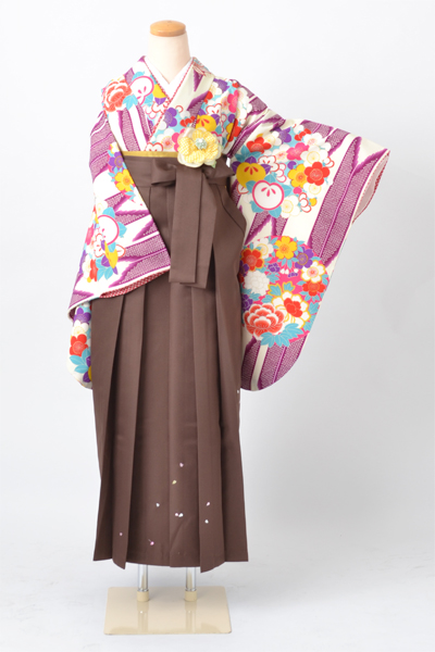 卒業袴[九重・矢絣に花々]