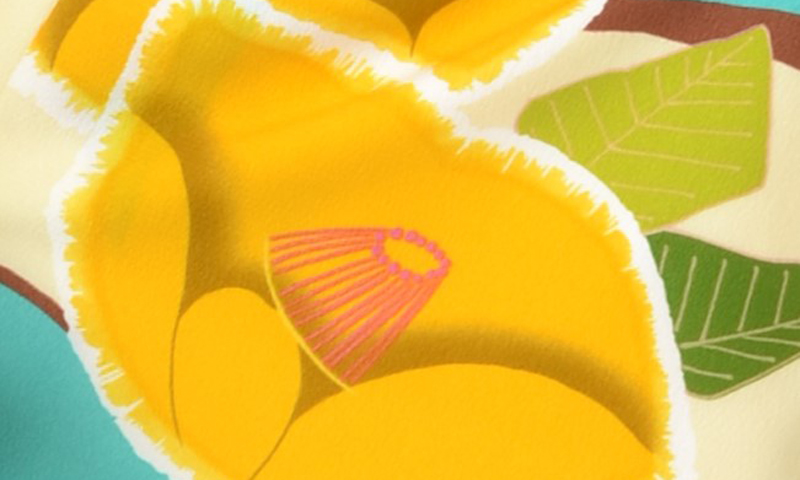 卒業袴[紅一点・エメラルドグリーン地に椿］