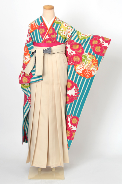 卒業袴［振袖・縞×無地］