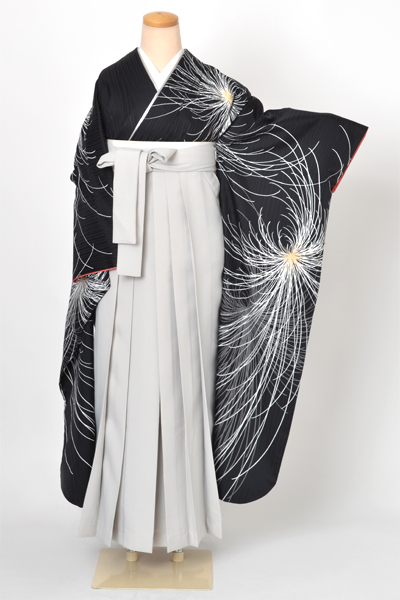 卒業袴［振袖・菊×無地］