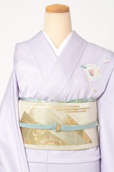 訪問着[薄紫色・宝尽くし]