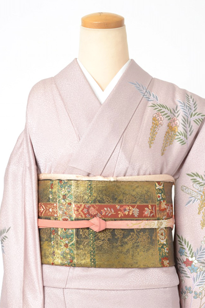 訪問着[ピンク色・花車]